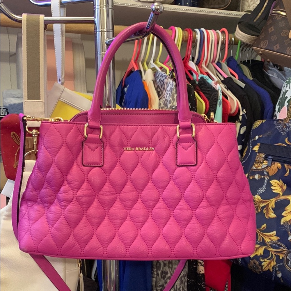 Vera Bradley Fuchsia Quilted Satchel